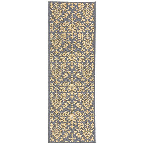 0683726320258 - SAFAVIEH COURTYARD COLLECTION CY3416-3103 BLUE AND NATURAL INDOOR/ OUTDOOR RUNNER (2'3 X 6'7)
