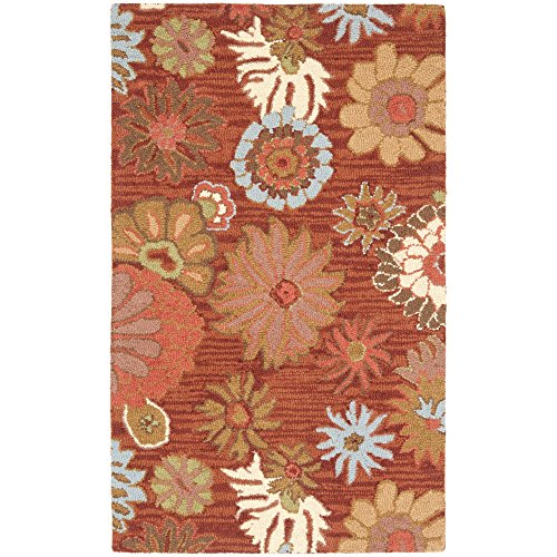 0683726326298 - SAFAVIEH BLOSSOM COLLECTION BLM731B HANDMADE RED AND MULTI WOOL AREA RUG, 3 FEET BY 5 FEET (3' X 5')