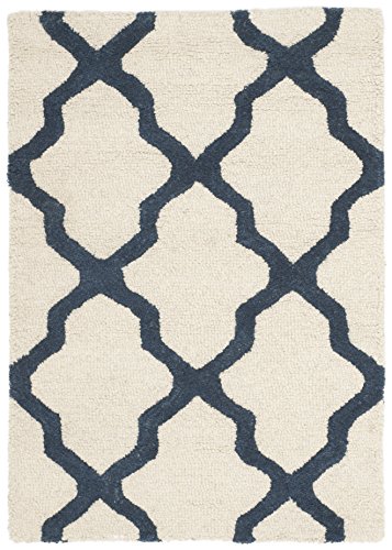 0683726486398 - SAFAVIEH CAMBRIDGE COLLECTION CAM121Z HANDMADE IVORY AND NAVY WOOL AREA RUG, 3 FEET BY 5 FEET (3' X 5')