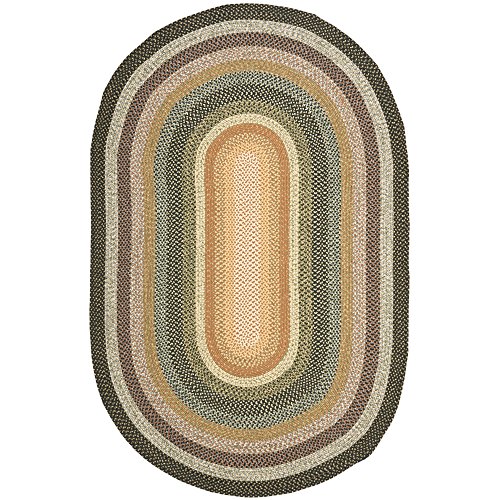 0683726520177 - SAFAVIEH BRAIDED COLLECTION BRD308A HAND WOVEN BLUE AND MULTI OVAL AREA RUG, 3 FEET BY 5 FEET OVAL (3' X 5' OVAL)
