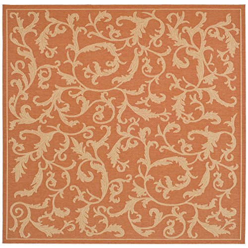 0683726606338 - SAFAVIEH COURTYARD COLLECTION CY2653-3202 TERRACOTTA AND NATURAL INDOOR/OUTDOOR SQUARE AREA RUG, 6-FEET 7-INCH