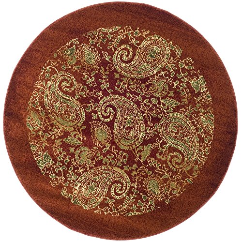 0683726636083 - SAFAVIEH LYNDHURST COLLECTION LNH224B TRADITIONAL PAISLEY RED AND MULTI ROUND AREA RUG (8' DIAMETER)