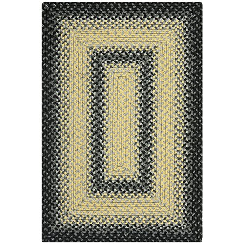0683726638735 - HAND-WOVEN COUNTRY LIVING REVERSIBLE BLACK/ GREY BRAIDED RUG (2' X 3')