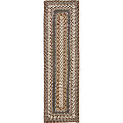 0683726638773 - HAND-WOVEN COUNTRY LIVING REVERSIBLE BROWN BRAIDED RUG (2'3 X 6')