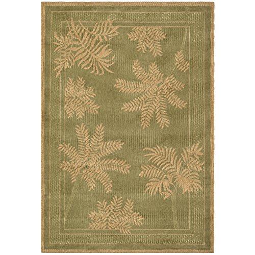 0683726652618 - SAFAVIEH COURTYARD COLLECTION CY6683-34 NATURAL AND GREEN INDOOR/ OUTDOOR AREA RUG (4' X 5'7)