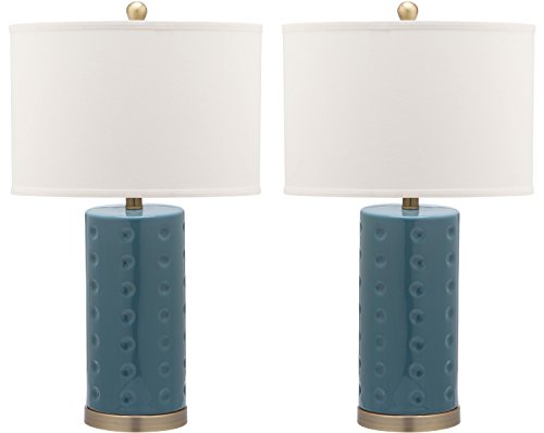 0683726717393 - SAFAVIEH LIGHTING COLLECTION ROXANNE BLUE TABLE LAMP, SET OF 2