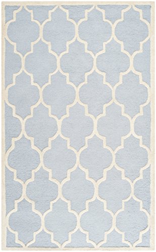 0683726772354 - SAFAVIEH CAMBRIDGE COLLECTION CAM134A HANDMADE LIGHT BLUE AND IVORY WOOL AREA RUG, 4 FEET BY 6 FEET (4' X 6')