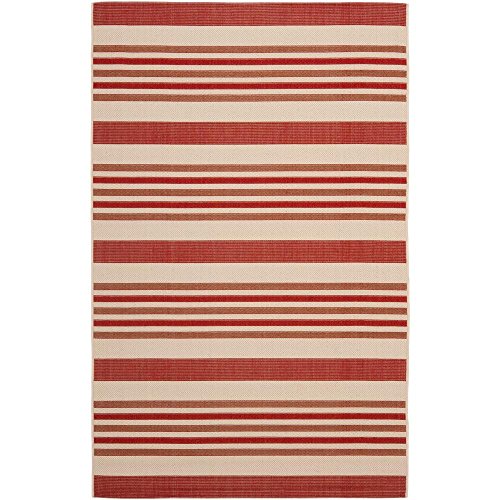 0683726789758 - SAFAVIEH COURTYARD COLLECTION CYL7062-238A BEIGE AND RED INDOOR/ OUTDOOR AREA RUG (5' X 8')