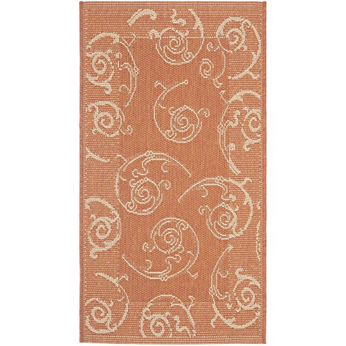 0683726852230 - SAFAVIEH COURTYARD COLLECTION CY2665-3202 TERRACOTTA AND NATURAL INDOOR/ OUTDOOR AREA RUG (2' X 3'7)