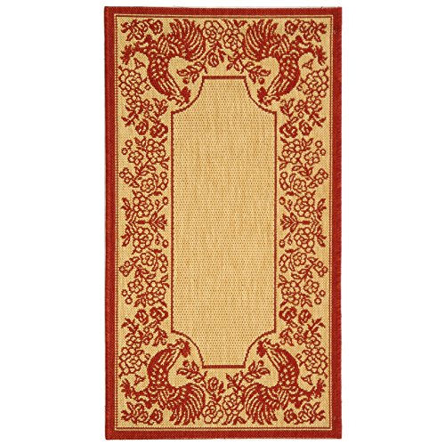 0683726877097 - SAFAVIEH COURTYARD COLLECTION CY3305-3701 NATURAL AND RED INDOOR/ OUTDOOR AREA RUG (2' X 3'7)