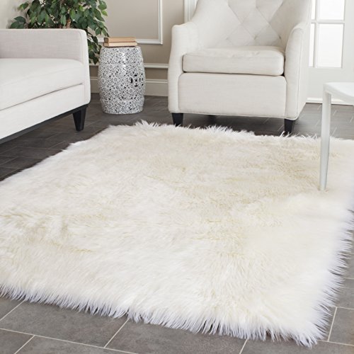 0683726900085 - SAFAVIEH FAUX SHEEP SKIN COLLECTION FSS235A HANDMADE IVORY AREA RUG, 4 FEET BY 6