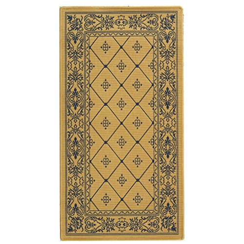 0683726903765 - SAFAVIEH COURTYARD COLLECTION CY2326-3101 NATURAL AND BLUE INDOOR/ OUTDOOR AREA RUG (2'7 X 5')