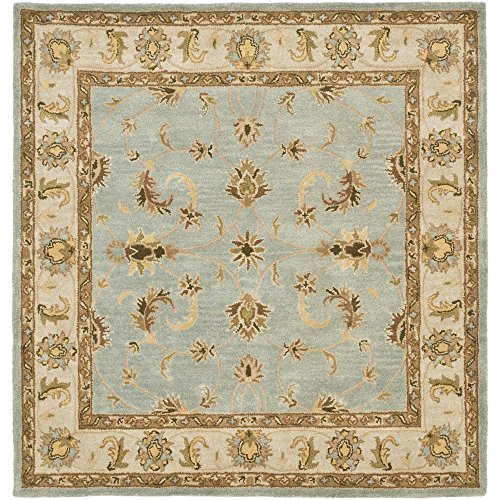 0683726922049 - SAFAVIEH HERITAGE COLLECTION HG913A HANDMADE TRADITIONAL ORIENTAL LIGHT BLUE AND BEIGE WOOL SQUARE AREA RUG (4' SQUARE)