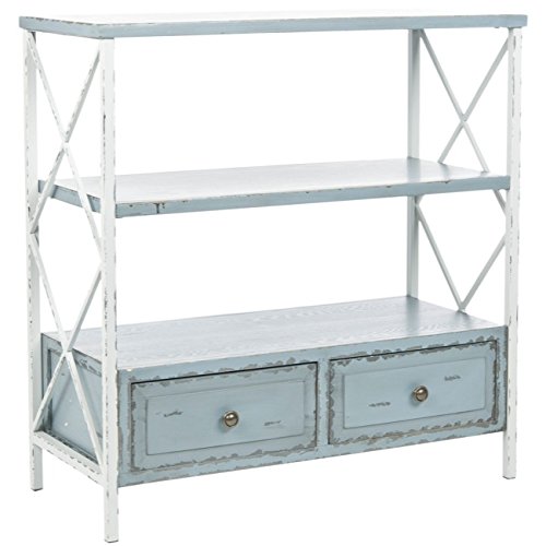0683726971047 - SAFAVIEH AMERICAN HOME COLLECTION MARCO DISTRESSED CONSOLE TABLE, PALE BLUE AND