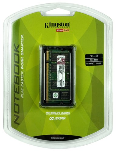 0683728200329 - KINGSTON 1GB PC2-5300 667MHZ DDR2 SDRAM NOTEBOOK MEMORY KVR667D2SO/1GR