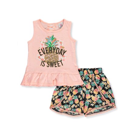 0683828904899 - REAL LOVE GIRLS’ EVERYDAY IS SWEET 2-PIECE SHORTS SET OUTFIT (BIG GIRLS)