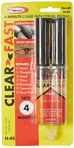 0683873444029 - HY-POXY H-4S 2 PIECE KLEARFAST 4 MINUTE CURE CURE CLEAR EPOXY ADHESIVE KIT, 25ML SYRINGE