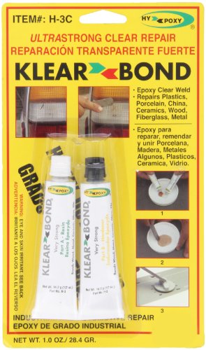 0683873555138 - HY-POXY H-3C CLEARBOND STANDARD CURE CLEAR EPOXY ADHESIVE KIT, BEGINS TO HARDEN IN 30 MINUTES, 1 OZ TUBES