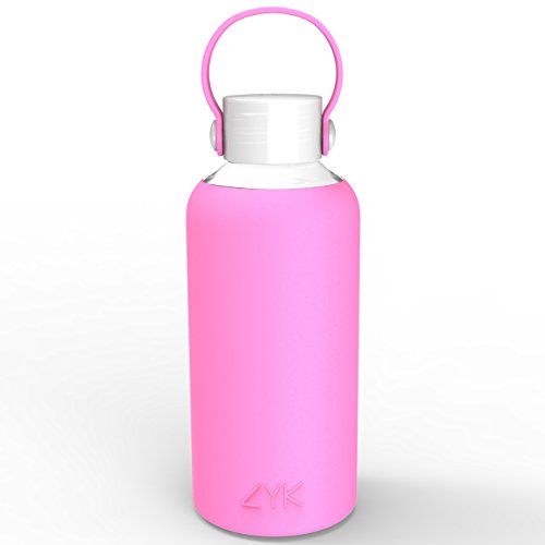 6838962590321 - WATER BOTTLE, ZYK SPORTS WATER BOTTLE GLASS BPA FREE, ECO-FRIENDLY 0.6L, 20 OUNCE MADE FOR RUNNING, GYM, YOGA, OUTDOORS AND CAMPING