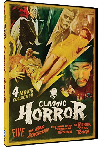 0683904540416 - CLASSIC HORROR 4 MOVIE PACK: FIVE, THE MAD MAGICIAN, MAN WHO TURNED TO STONE, TERROR OF THE TONGS