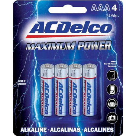 0683969882094 - AC DELCO AAA MAXIMUM POWER ALKALINE RETAIL BATTERY - 4 PACK