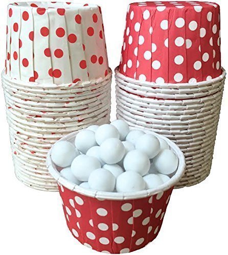 0684031486387 - OUTSIDE THE BOX PAPERS POLKA DOT CANDY NUT CUPS 48 PACK RED, WHITE