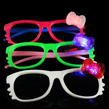 0684191237577 - 12 PAIRS OF LED HELLO KITTY NO LENSE FLASHING LIGHT UP PARTY GLASSES
