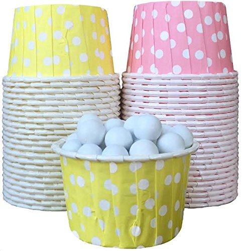 0684191801372 - OUTSIDE THE BOX PAPERS POLKA DOT CANDY NUT CUPS 48 PACK PINK, YELLOW, WHITE