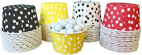 0684191802058 - OUTSIDE THE BOX PAPERS MICKEY MOUSE THEME CANDY/NUT CUPS 48 PACK RED, BLACK, WHITE, YELLOW