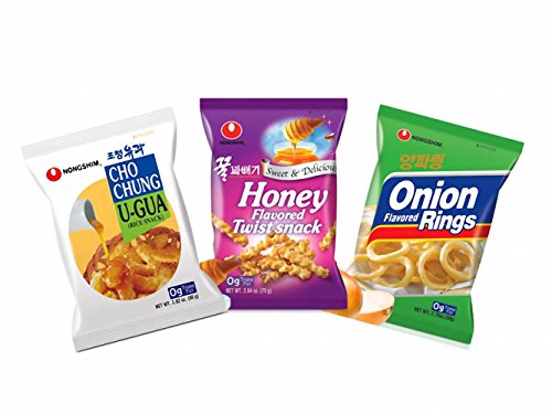 0684334676218 - NONGSHIM ASSORTED SNACK PACK - RICE SNACK, HONEY TWIST, ONION RINGS - (PACK OF 3)