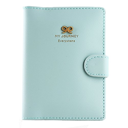 6845727880627 - TRAVEL JOURNEY PASSPORT ID CARD HOLDER CASE COVER PURSE AND PASSPORT CASE (BOWS BABY BLUE)