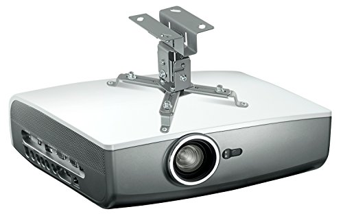 0684758419118 - MOUNT-IT! PROJECTOR CEILING MOUNT FOR EPSON, OPTOMA, BENQ, VIEWSONIC LCD/DLP PROJECTORS WITH ADJUSTABILITY, COMPACT UNIVERSAL BRACKET DESIGN, 44LB LOAD CAPACITY, SILVER (MI-605)