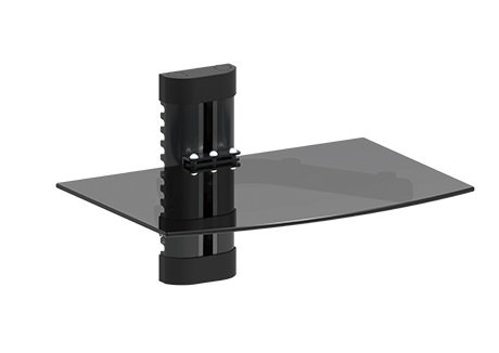 0684758420343 - MOUNT-IT! MI-891 FLOATING WALL MOUNTED SHELF BRACKET STAND FOR AV RECEIVER, COMPONENT, CABLE BOX, PLAYSTATION4, XBOX1, DVD PLAYER, PROJECTOR, 17.6 LBS CAPACITY, 1 SHELF, TINTED TEMPERED GLASS