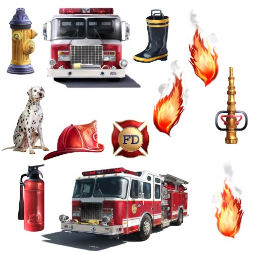 6848429206375 - ROOMMATES RMK1125SCS FIRE BRIGADE PEEL & STICK WALL DECAL
