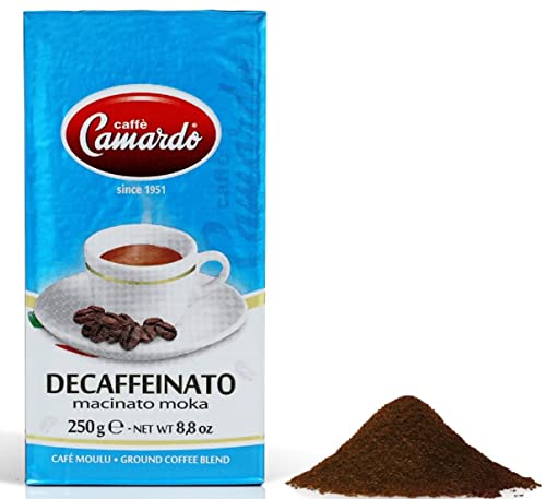 0685105002595 - CAMARDO GOURMET DECAFFEINATED GROUND PREMIUM COFFEE - VACUUM BRICK PACK FOR MOKA AND DRIP BREWING, SMOOTH AND RICH FLAVOR WITHOUT THE CAFFEINE, IMPORTED FROM ITALY