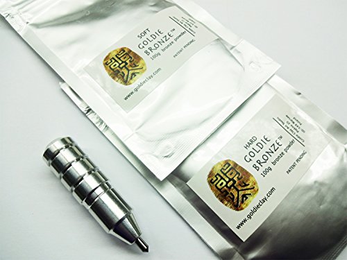 0685248920398 - BUNDLE, 3 ITEMS: METAL CLAY - GOLDIE CLAY : GOLDIE BRONZE SOFT (100G) + HARD (100G) + THE ETCHING TOOL (SILHOUETTE - CRICUT - MORE)