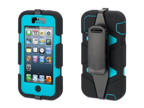 0685387361274 - GRIFFIN 605529-SFPB SURVIVOR CASE FOR IPHONE 5/5S - 1 PACK - RETAIL PACKAGING - BLACK/POOL BLUE