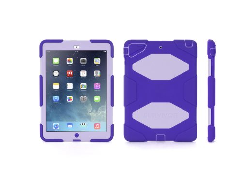 0685387368792 - GRIFFIN PURPLE/LAVENDER SURVIVOR ALL-TERRAIN CASE + STAND FOR IPAD AIR - MILITARY-DUTY CASE- DIRECT FROM GRIFFIN