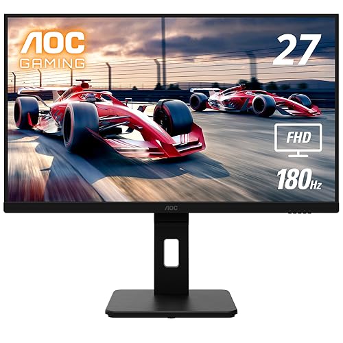 0685417733989 - AOC 27G15 27 GAMING MONITOR, FULL HD 1920X1080, 180HZ 1MS, 1X HDMI 2.0, 1X DISPLAY PORT, AMD FREESYNC, HDR10, PIVOT & HEIGHT ADJUSTABLE, CONSOLE GAMING READY, XBOX PS5 SWITCH, 3-YEAR ZERO-BRIGHT-DOT