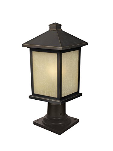 0685659011203 - Z-LITE 507PHM-533PM-ORB HOLBROOK OUTDOOR POST LIGHT, METAL FRAME, OIL RUBBED BRONZE FINISH AND TINTED SEEDY SHADE OF GLASS MATERIAL