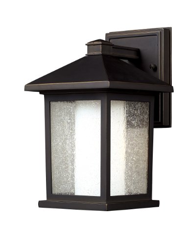 0685659012217 - Z-LITE 524S MESA OUTDOOR WALL LIGHT, ALUMINUM FRAME, OIL RUBBED BRONZE FINISH AND SEEDY AND MATTE OPAL SHADE OF GLASS MATERIAL