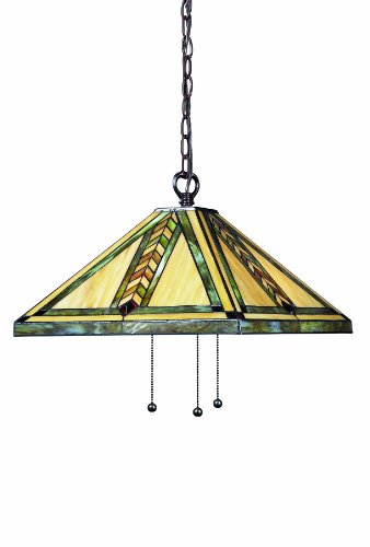 0685659015317 - Z-LITE Z18-45-03B SHALIMAR THREE LIGHT PENDANT, METAL FRAME, CHESTNUT BRONZE FINISH AND MULTI COLOR TIFFANY SHADE OF GLASS MATERIAL