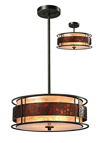0685659029925 - Z-LITE Z18-50P-C 3-LIGHT PENDANT WITH METAL FRAME, WHITE AND AMBER MICA