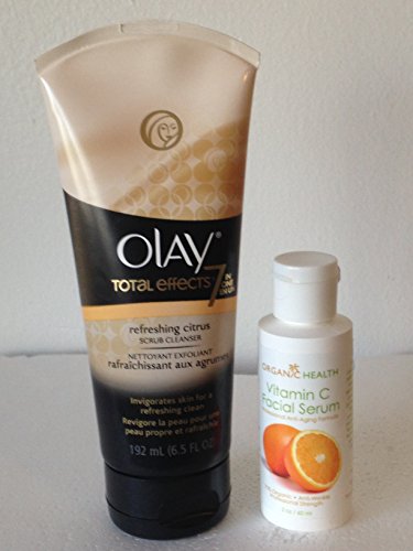 0685784245122 - OIL OF OLAY FACE WASH TOTAL EFFECTS CITRUS FACIAL CLEANSER 6.5 OZ WITH ORGANIC HEALTH VITAMIN C FACE LOTION 2 OZ BUNDLE