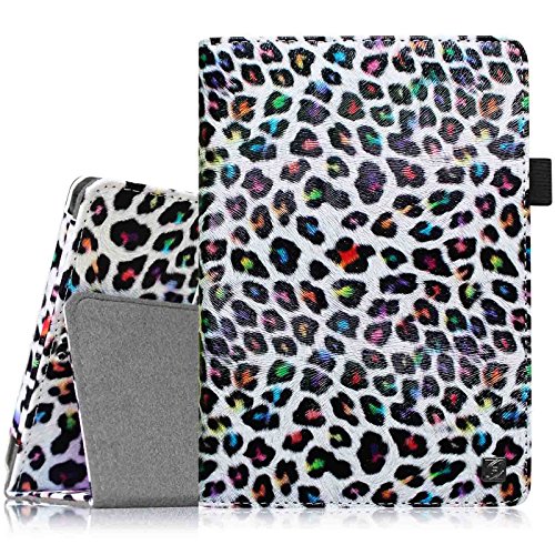 0685784932398 - FINTIE FOLIO CASE FOR FIRE HD 6 - SLIM FIT VEGAN LEATHER STANDING PROTECTIVE COVER WITH AUTO SLEEP/WAKE FEATURE (WILL ONLY FIT AMAZON KINDLE FIRE HD 6, 6-INCH HD DISPLAY TABLET 2014 RELEASE), LEOPARD RAINBOW