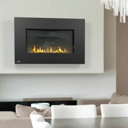0685867939658 - NAPOLEON WHVF31N VENT FREE PLAZMAFIRE WALL HANGING NATURAL GAS FIREPLACE COMPLETE WITH SLATE BRICK PANEL FUEL SAVING ELECTRONIC IGNITION & EXCLUSIVE TOPAZ CRYSTALINE EMBER