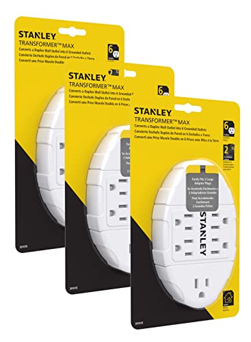 0686140381157 - STANLEY NCC08 SURGE WALL ADAPTER 3-PACK, WHITE