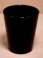 0687077707690 - ONE 1 1/2 OUNCE SHOT GLASS BLACK COLORED GLASS