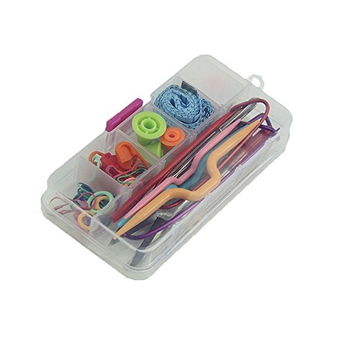 6874714000892 - BASIC SEWING KNITTING & CROCHET TOOLS ACCESSORIES SUPPLIES WITH CASE KNIT KIT LOTS IN RANDOM COLOR