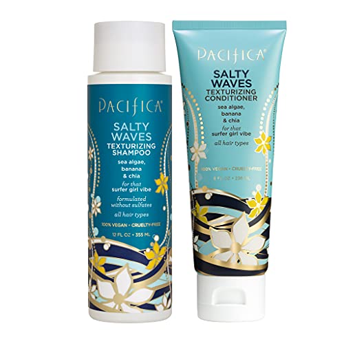 0687735150127 - PACIFICA BEAUTY SALTY WAVES TEXTURIZING SHAMPOO + SALTY WAVES TEXTURIZING CONDITIONER | FOR ALL HAIR TYPES | PERFECT AND EFFORTLESS BEACH HAIR | 100% VEGAN & CRUELTY FREE | SULFATE + PARABEN FREE